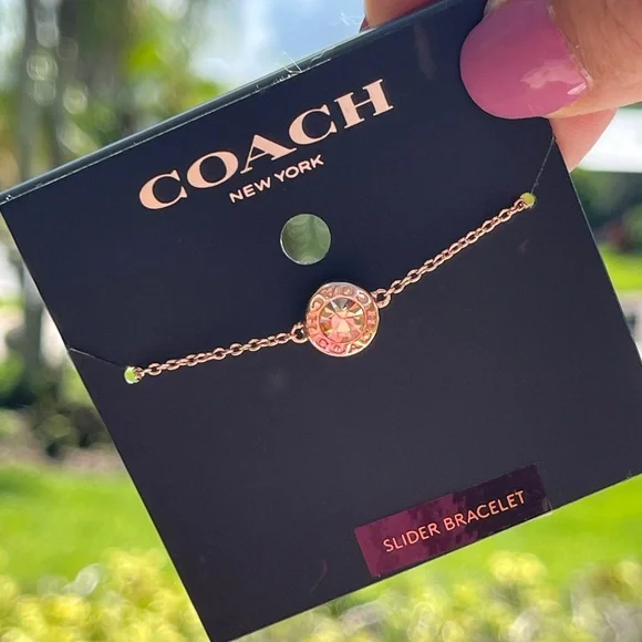COACH Open Circle Slider Bracelet In Rose Gold - Picture 3 of 16
